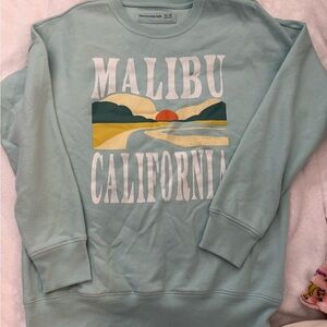Abercrombie Kids Malibu Graphic Crewneck Sweater - Light Blue